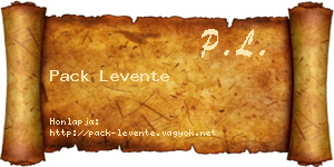 Pack Levente névjegykártya